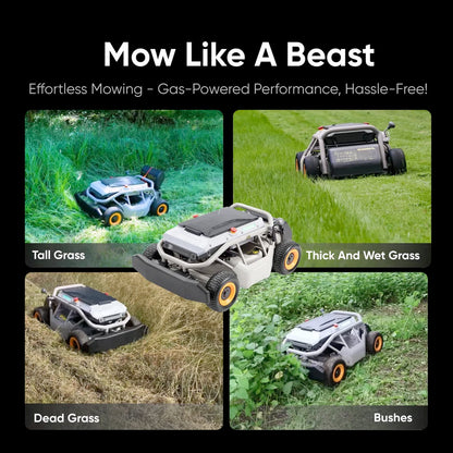 Mowrator Ferngesteuerter Rasenmäher S1 4WD Pro (18Ah) – Breitreifen-Version für 85% Steigung