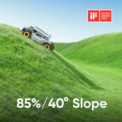 Mowrator Ferngesteuerter Rasenmäher S1 4WD Pro (18Ah) – Breitreifen-Version für 85% Steigung
